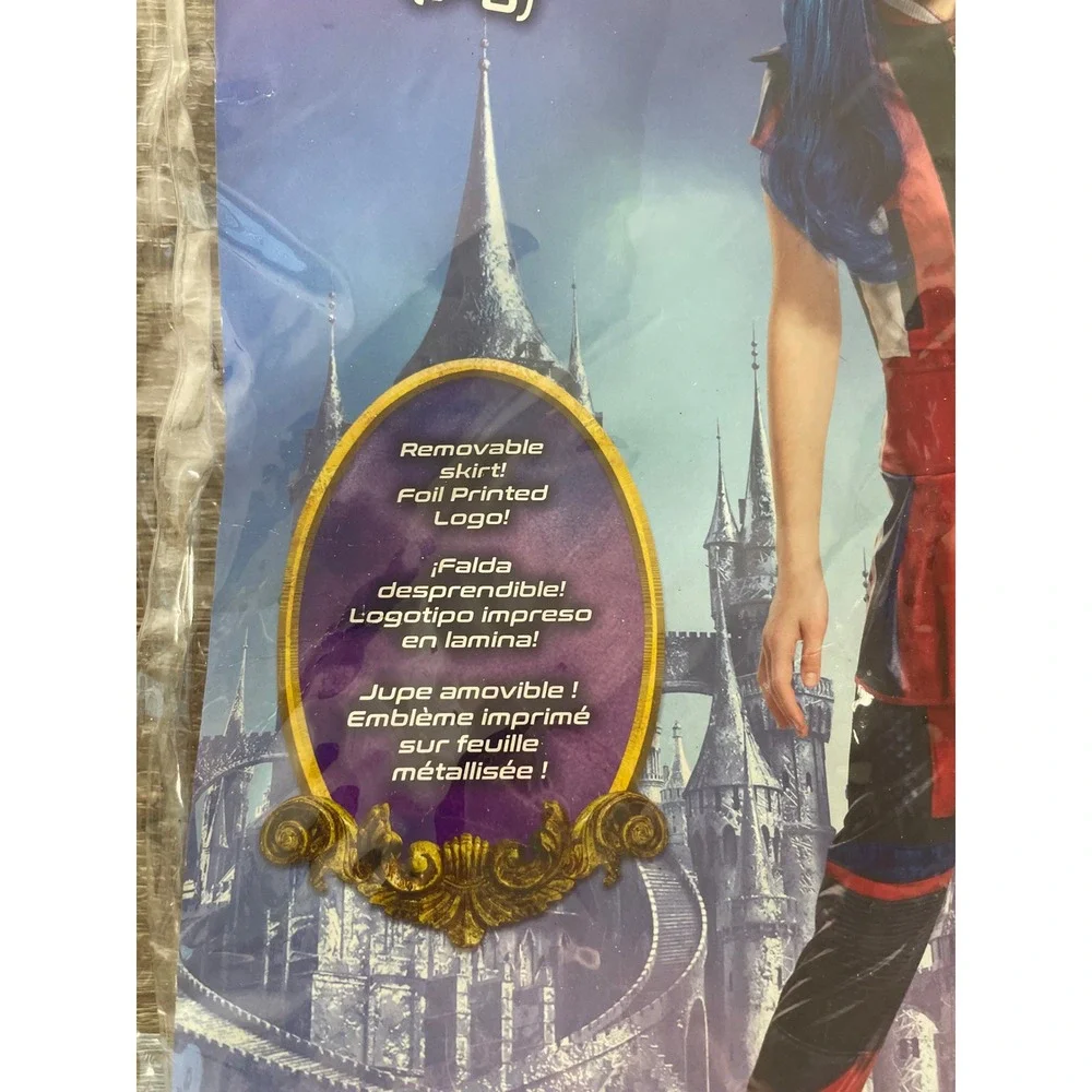 Disney Descendants Evie Costume Girls M 7/8 Jumpsuit Skirt Halloween Dress Up